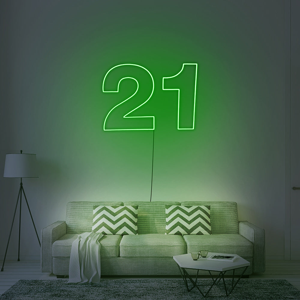 green 21 Neon sign 21 jersey nummer