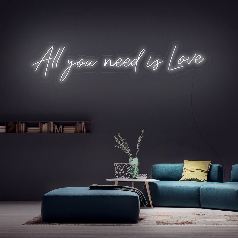 Sfeervolle warm witte All You Need Is Love neon lamp voor slaapkamer decoratie