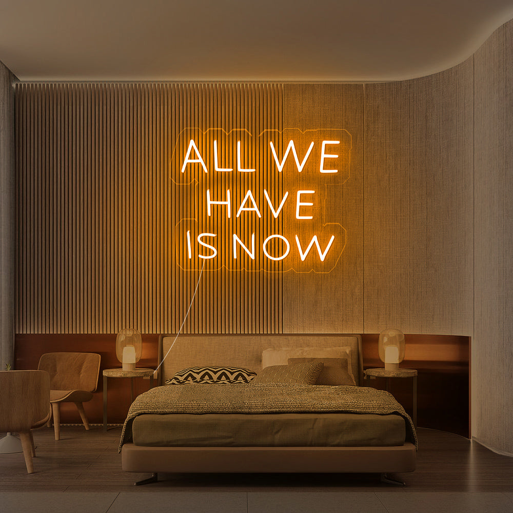 orange now is all we have neon sign