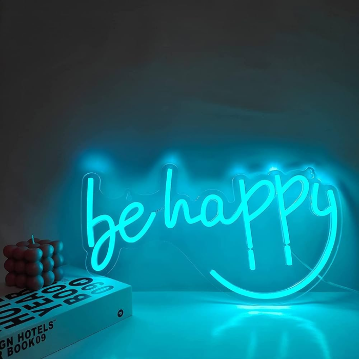 be happy neon glow